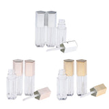 Max 3x 5ml Empty Lip Gloss Tube Lip Balm Oil Bottle Cosmetic Lipstick Container Silver