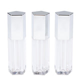 Max 3x 5ml Empty Lip Gloss Tube Lip Balm Oil Bottle Cosmetic Lipstick Container Silver