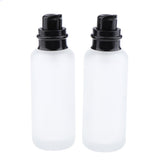 2x Empty Glass Makeup Container Lotion Cream Jar Pump Bottle Case for Travel 120ML