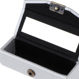 Max Leather Lipstick Case Holder Storage Box mirror Purse Pocket Silver