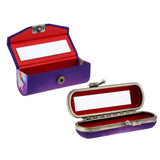 Maxbell Purple Lip Gloss Holder Lipstick Storage Case with Mirror for Purse Button