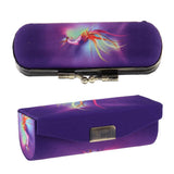 Maxbell Purple Lip Gloss Holder Lipstick Storage Case with Mirror for Purse Button