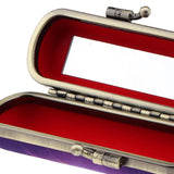 Maxbell Purple Lip Gloss Holder Lipstick Storage Case with Mirror for Purse Clip