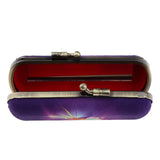 Maxbell Purple Lip Gloss Holder Lipstick Storage Case with Mirror for Purse Clip