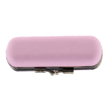Maxbell Makeup Holder Lipstick Case Lip Gloss Storage Box with Mirror for Purse Pink