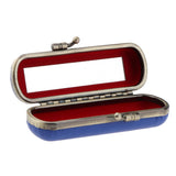 Maxbell Makeup Holder Lipstick Case Lip Gloss Storage Box with Mirror for Purse Blue