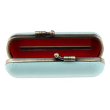 Maxbell Makeup Holder Lipstick Case Lip Gloss Storage Box with Mirror for Purse Cyan