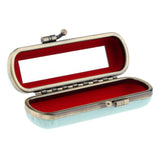 Maxbell Makeup Holder Lipstick Case Lip Gloss Storage Box with Mirror for Purse Cyan