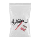 Maxbell 6pcs Electric Nail Drill Bits and Nail Art File Pen Machine Kits Red