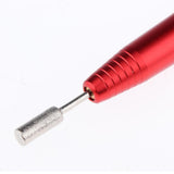 Maxbell 6pcs Electric Nail Drill Bits and Nail Art File Pen Machine Kits Red