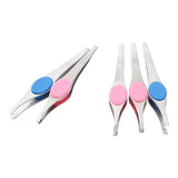 Maxbell 5x Stainless Slant Flat Tweezers for Eyebrow Shaping Facial Hair Removal 02