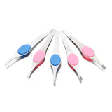 Maxbell 5x Stainless Slant Flat Tweezers for Eyebrow Shaping Facial Hair Removal 02