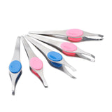 Maxbell 5x Stainless Slant Flat Tweezers for Eyebrow Shaping Facial Hair Removal 02