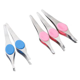 Maxbell 5x Stainless Slant Flat Tweezers for Eyebrow Shaping Facial Hair Removal 02