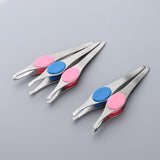 Maxbell 5x Stainless Slant Flat Tweezers for Eyebrow Shaping Facial Hair Removal 02