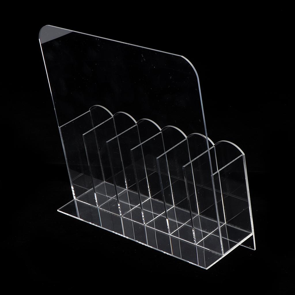 6 Grids Empty Nail Storage Box Manicure Tools Organizer Case Holder Clear