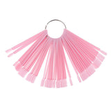 Max Maxb 50pcs Nail Art False Tips Sticks Pink Color Card Practice Display Fan Board