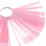 Max Maxb 50pcs Nail Art False Tips Sticks Pink Color Card Practice Display Fan Board