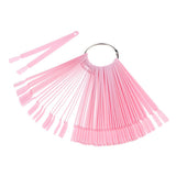 Max Maxb 50pcs Nail Art False Tips Sticks Pink Color Card Practice Display Fan Board