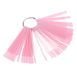 Max Maxb 50pcs Nail Art False Tips Sticks Pink Color Card Practice Display Fan Board