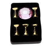 Maxbell 5pcs Nail Tip Holder Stand & Display Base for Practice Pink Crystal Base