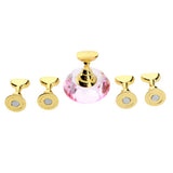 Maxbell 5pcs Nail Tip Holder Stand & Display Base for Practice Pink Crystal Base