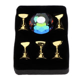 Maxbell 5pcs Nail Tip Holder Stand & Display Base for Practice Colorful Crystal Base