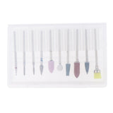Maxbell 10pcs/set Professional Nail Tips Grinding Heads Nail Art Drill Bits Tool A