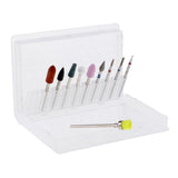 Maxbell 10pcs/set Professional Nail Tips Grinding Heads Nail Art Drill Bits Tool A