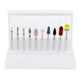 Maxbell 10pcs/set Professional Nail Tips Grinding Heads Nail Art Drill Bits Tool A