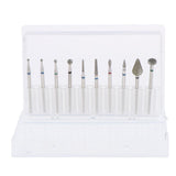 Maxbell 10pcs/set Professional Nail Tips Grinding Heads Nail Art Drill Bits Tool E