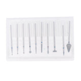 Maxbell 10pcs/set Professional Nail Tips Grinding Heads Nail Art Drill Bits Tool E