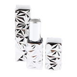 Maxbell 2x 12.1mm Empty Lipstick Tube Lip Balm Container DIY Cosmetic Makeup Tools Silver 01