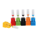 Maxbell Ceramic Nail Files Drill Bit Manicure Electric Grinding Polishing Head 6x Flat