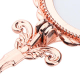 Maxbell Vintage Round Handheld Makeup Vanity Folding Compact Mirror with Handle Rose Gold