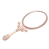 Maxbell Foldable Vintage Mirror Hand Held Makeup Mirror Small Beauty Dresser Gift Rose Gold