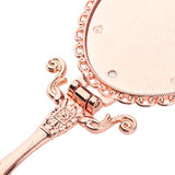 Maxbell Foldable Vintage Mirror Hand Held Makeup Mirror Small Beauty Dresser Gift Rose Gold