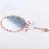 Maxbell Foldable Vintage Mirror Hand Held Makeup Mirror Small Beauty Dresser Gift Rose Gold