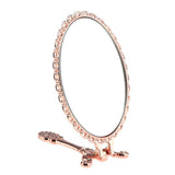 Maxbell Foldable Vintage Mirror Hand Held Makeup Mirror Small Beauty Dresser Gift Rose Gold