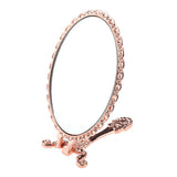 Maxbell Foldable Vintage Mirror Hand Held Makeup Mirror Small Beauty Dresser Gift Rose Gold