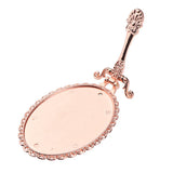 Maxbell Foldable Vintage Mirror Hand Held Makeup Mirror Small Beauty Dresser Gift Rose Gold