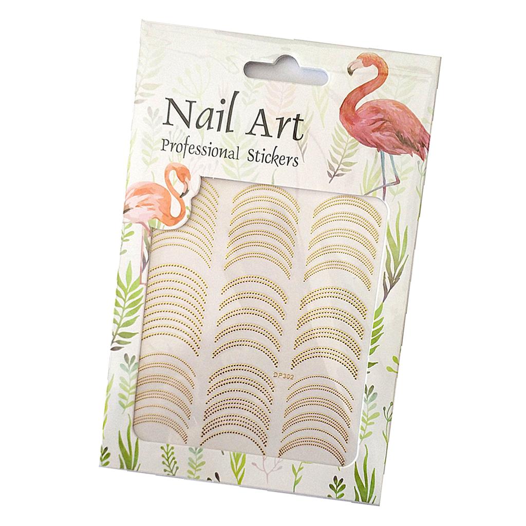 Maxbell 3D Golden Metallic Nail Art Stickers Decals Self-ahesive Tips Decorations 1