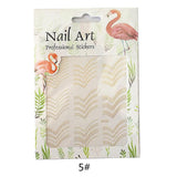 Maxbell 3D Golden Metallic Nail Art Stickers Decals Self-ahesive Tips Decorations 5