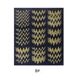 Maxbell 3D Golden Metallic Nail Art Stickers Decals Self-ahesive Tips Decorations 8