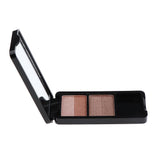 Maxbell Double Color Shimmer Glitter Eyeshadow Powder Palette with Brush Bare Brown
