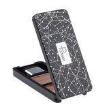 Maxbell Double Color Shimmer Glitter Eyeshadow Powder Palette with Brush Bare Brown