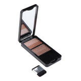 Maxbell Double Color Shimmer Glitter Eyeshadow Powder Palette with Brush Bare Brown