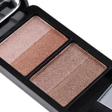 Maxbell Double Color Shimmer Glitter Eyeshadow Powder Palette with Brush Bare Brown