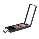 Maxbell Double Color Shimmer Glitter Eyeshadow Powder Palette with Brush Bare Brown