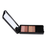 Maxbell Double Color Shimmer Glitter Eyeshadow Powder Palette with Brush Pink Gold